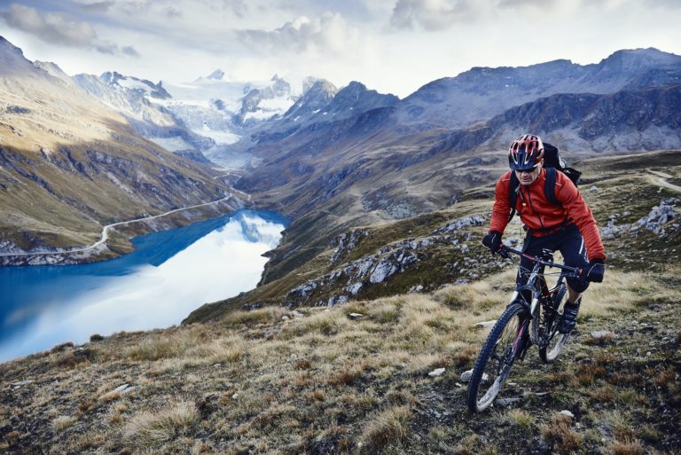 Mountain biker, Valais, Switzerland